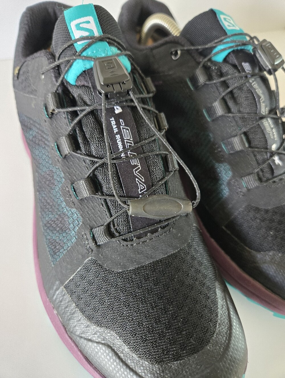 Salomon Women's Black Trail Shoes with Teal and Purple Accents